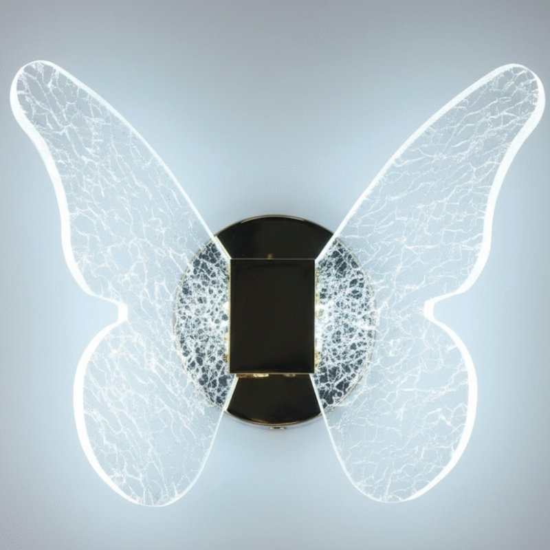 Ethereal Cracked Ice LED Butterfly Sconce